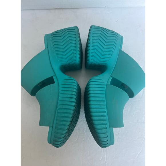 Sorel ONA Streetworks Blue Seasalt Rubber Slide Platform Chunky Heel Sandal Sz 8 - Picture 5 of 10